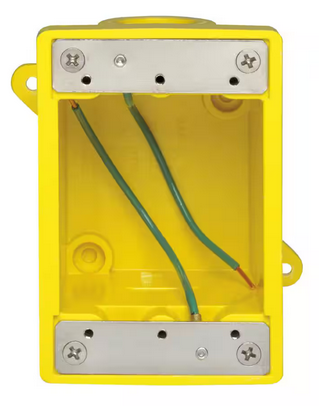 FD Box 2 KO Openings 1/2 in. for Straight/Locking Outlet, Yellow