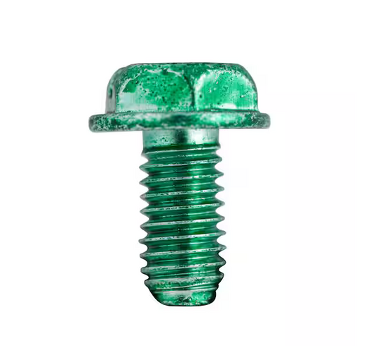 10-32 in. x 1/2 in. Screw Grounding Washer Hex Head Green (100-Pack) Case of 4