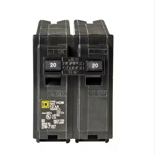 Homeline 20 Amp 2-Pole Circuit Breaker(HOM220CP) - 9576409