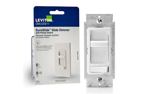 SureSlide Universal 150-Watt LED and CFL/600-Watt Incandescent Dimmer, White - 9125569