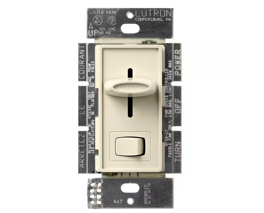 Skylark Fan and Light Control, 3-Speed Slide-to-Off, 1.5-Amp Fan/360-Watt Incandescent/Single-Pole, White (SFSQ-LFH-AL)