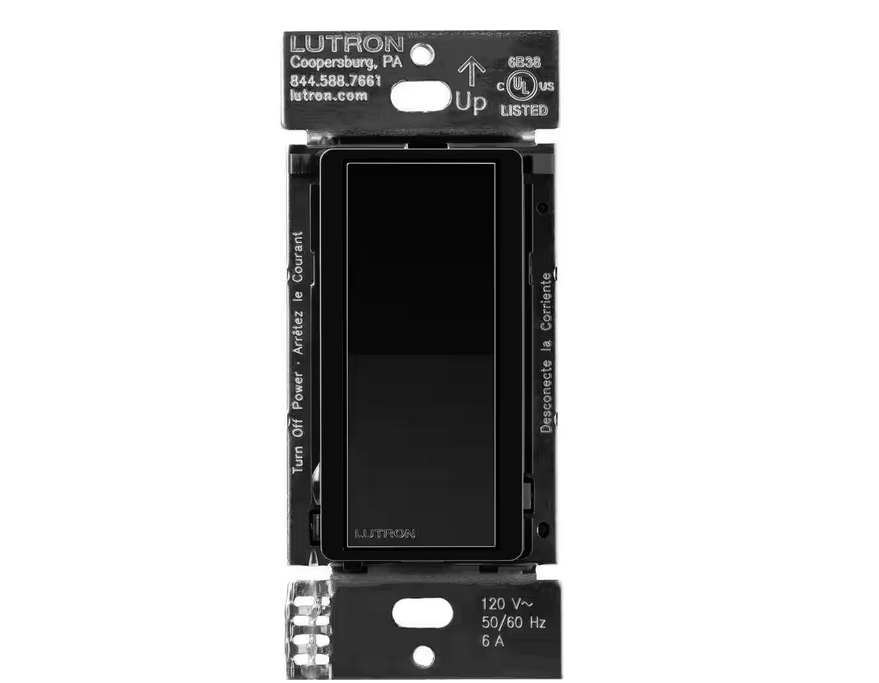 Claro Smart Accessory Switch, only for use with Diva Smart Dimmer Switch/Claro Smart Switch, Black (DVRF-AS-BL) - 91009033164