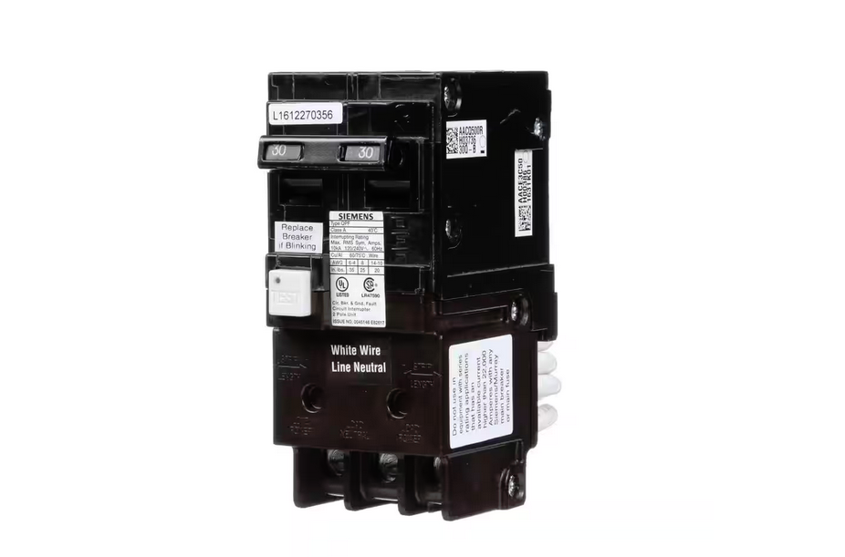 30 Amp Double Pole Type QPF2 GFCI Circuit Breaker - 91006026749