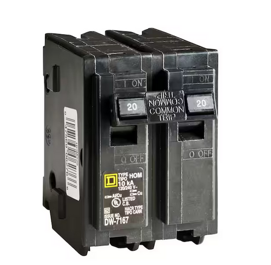 Homeline 20 Amp 2-Pole Circuit Breaker (6-pack) - 91005370698