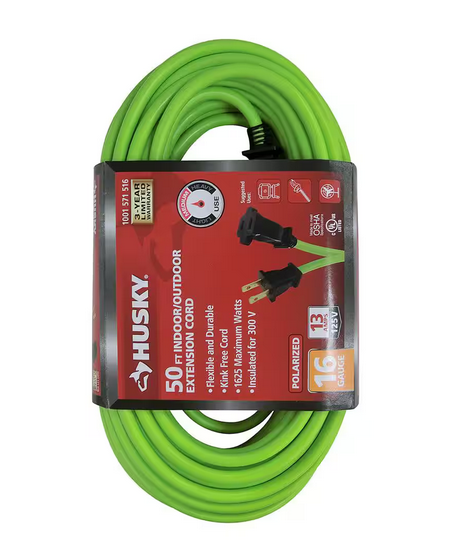 50 ft. 16/2 Indoor/Outdoor Extension Cord, Green - 91001571516