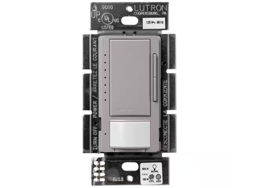 Maestro LED+ Motion Sensor/Dimmer Switch, 150W LED, Single Pole/Multi-Location, Gray (MSCL-OP153M-GR)