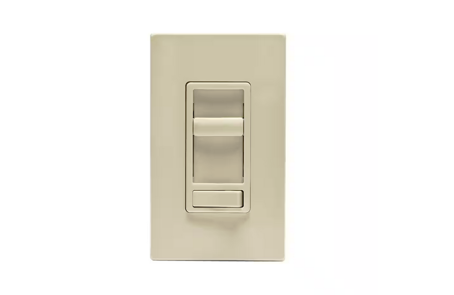 SureSlide 600-Watt Single Pole and 3-Way Incandescent-CFL-LED Slide Dimmer, Light Almond - 9659061