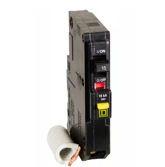 QO Qwik-Gard 15 Amp Single-Pole GFCI Circuit Breaker - 9659052