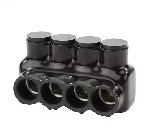 250 MCM - 6 AWG Bagged Insulated Multi-Tap Connector, Black - 91001839957