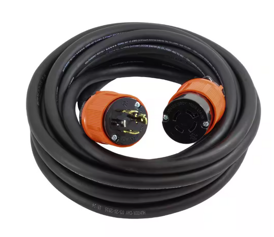 100 ft. Soow 12/4 Nema L14-20 125-Volt/250-Volt 20 Amp Generator Rubber Extension Cord - 91008744039