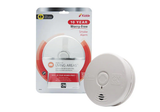 10 Year Worry-Free Sealed Battery Smoke Detector with Photoelectric Sensor - 9144239