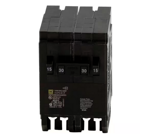 Homeline 2-15 Amp Single-Pole 1-30 Amp 2-Pole Quad Tandem Circuit Breaker - 9565458