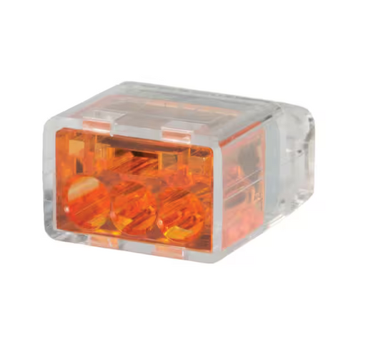 Orange 3 Port Push-In Wire Connector (100-Pack)