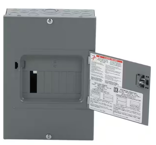 QO 100 Amp 6-Space 12-Circuit Indoor Main Lug Load Center with Surface Mount Cover with Door - 9538285