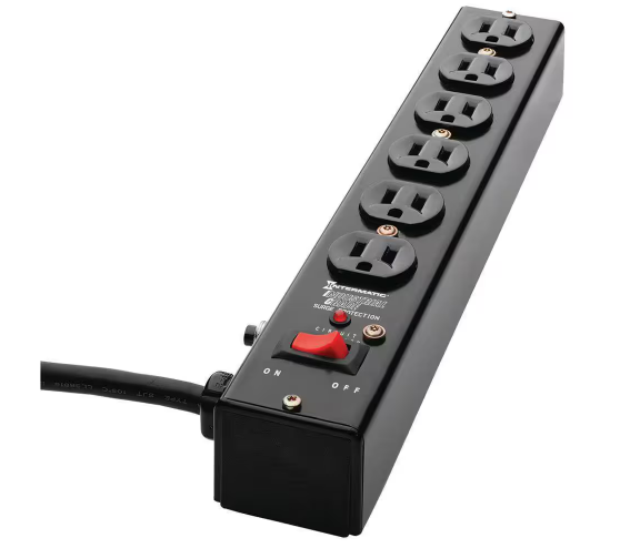 10 ft. 6-Outlet Surge Protector Strip Computer Grade with Lighted On/Off Switch, Black