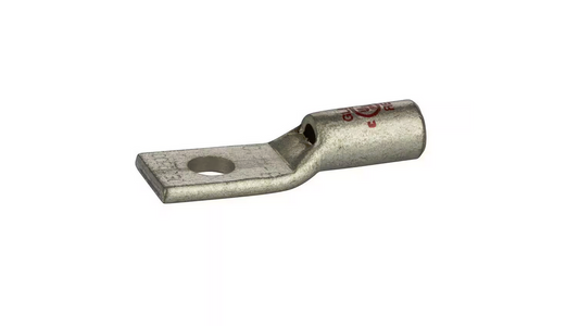 8AWG Short Barrel Copper Compression Lug with Peep Hole #10 Bolt Size, Red - 91001842012