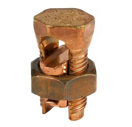Copper Split Bolt Connector, Conductor Range for Equal Main and Tap 6 Sol to 10 Sol (3-Pack) - 91006426865