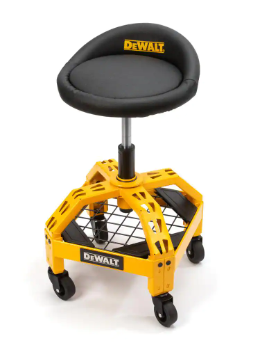 24 in. H x 16 in. W x 16 in. D Adjustable Shop Stool with Casters