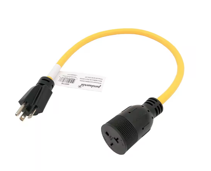 2 ft. SJTW 12/3 20 Amp 250-Volt NEMA 6-20 Indoor/Outdoor Extension Cord - 91006310305