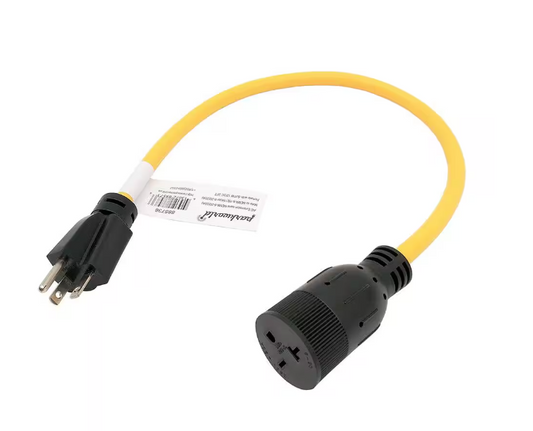 2 ft. SJTW 12/3 20 Amp 250-Volt NEMA 6-20 Indoor/Outdoor Extension Cord - 91006310305