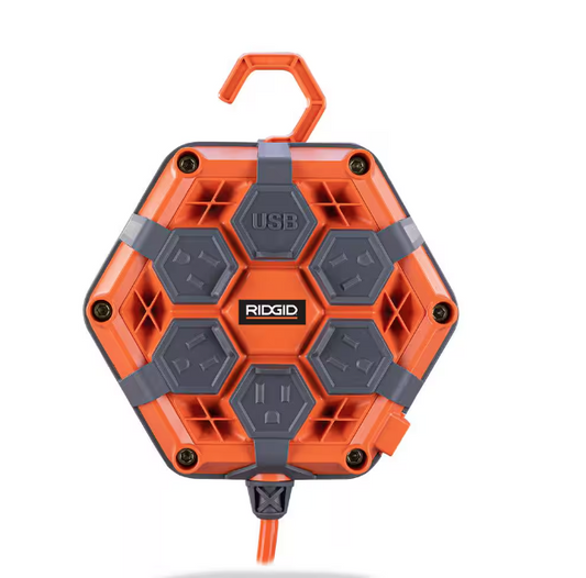 8 ft. Cord 5-Outlet 2 USB-A Power Hub - 91006021755