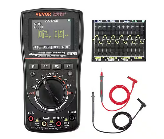 2-in-1 Handheld Digital Oscilloscope 2.5MS/S Sampling Rate 1MHZ Bandwidth Portable Oscilloscope Multimeter - 91011224832