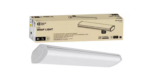 2 ft. 32-Watt Equivalent 1800 Lumens White Integrated LED Shop Light Garage Light Workshop 4000K Bright White - 91009542682