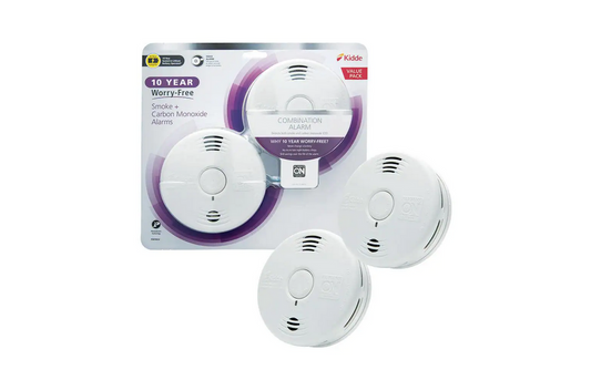 10-Year Worry Free Smoke & Carbon Monoxide Detector, Lithium Battery Powered with Voice Alarm, 2-Pack - 91001632542