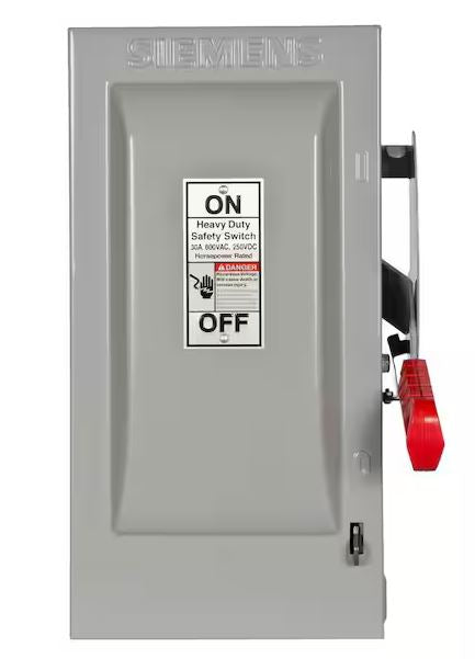 Heavy Duty 30 Amp 600-Volt 3-Pole Indoor Fusible Safety Switch