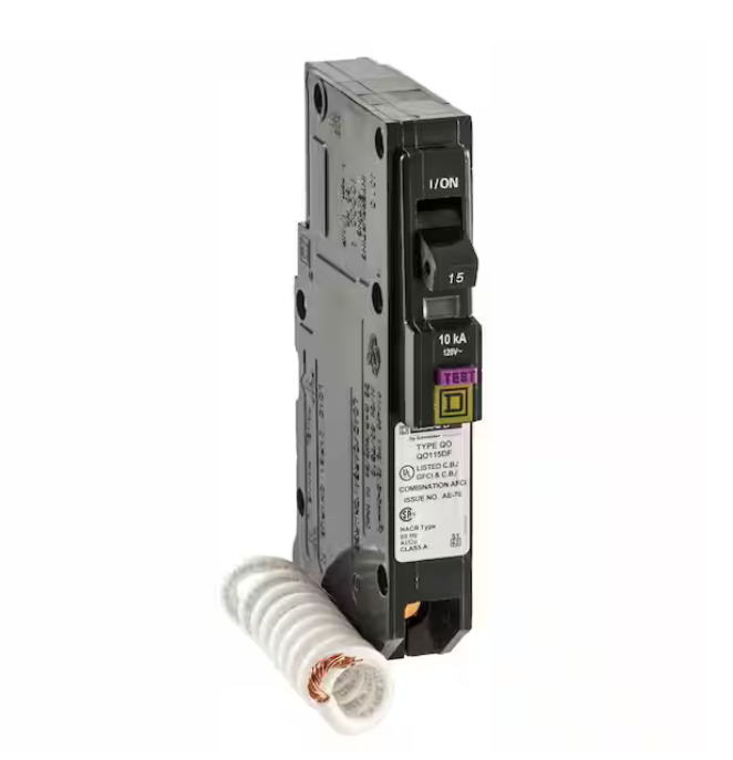 QO 15 Amp Single-Pole Dual Function (CAFCI and GFCI) Circuit Breaker (4-Pack) - 91003186745