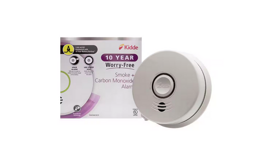 10 Year Worry-Free Hardwired Combination Smoke and Carbon Monoxide Detector with Voice Alarm and Ambient Light Ring - 91003187529