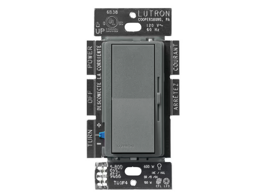 Diva LED+ Dimmer Switch for Dimmable LED and Incandescent Bulbs, 150-Watt/Single-Pole or 3-Way, Slate (DVSCCL-153P-SL) - 91009229075