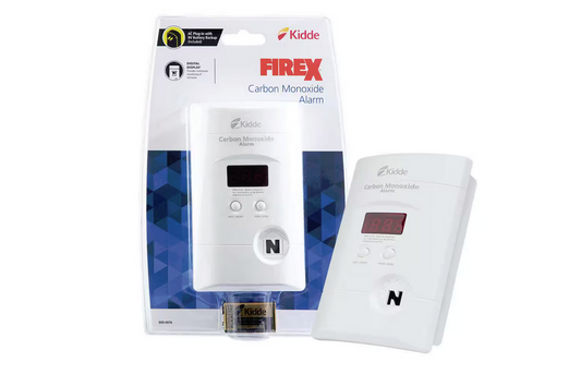 Firex Plug-in Carbon Monoxide Detector, 9-Volt Battery Backup and Digital Display, CO Detector - 9201001