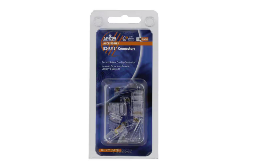 EZ-RJ45 Connectors, Clear (10-Pack)