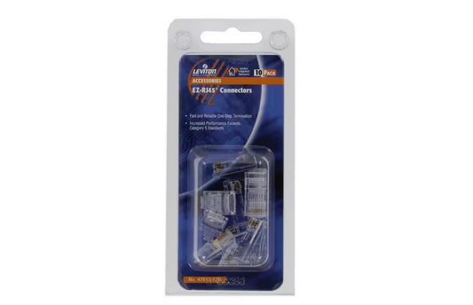 EZ-RJ45 Connectors, Clear (10-Pack)