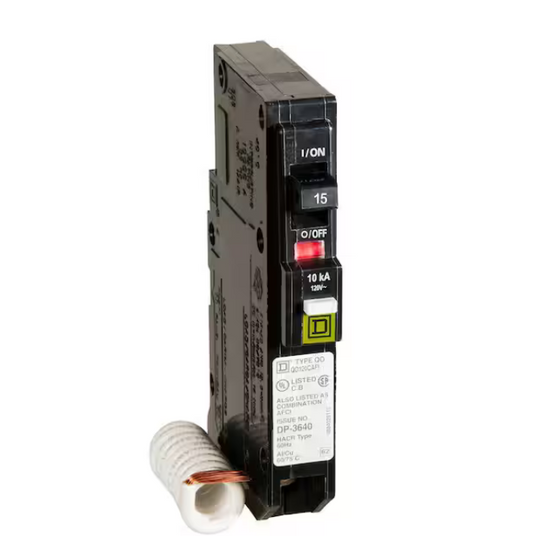 QO 15 Amp Single-Pole Combination Arc Fault Circuit Breaker (6-Pack) - 91001553442