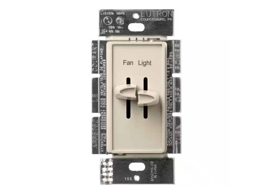 Skylark Combination Fan and Light Control, 3-Speed, 1.5A Fan/300W Incandescent, Single-Pole, Light Almond (S2-LFSQH-LA) - 9610402