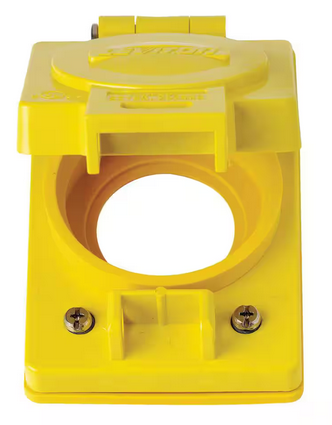 1-Gang Wetguard Corrosion Resistant Locking Flip Lid for 30 Amp Outlet , Yellow