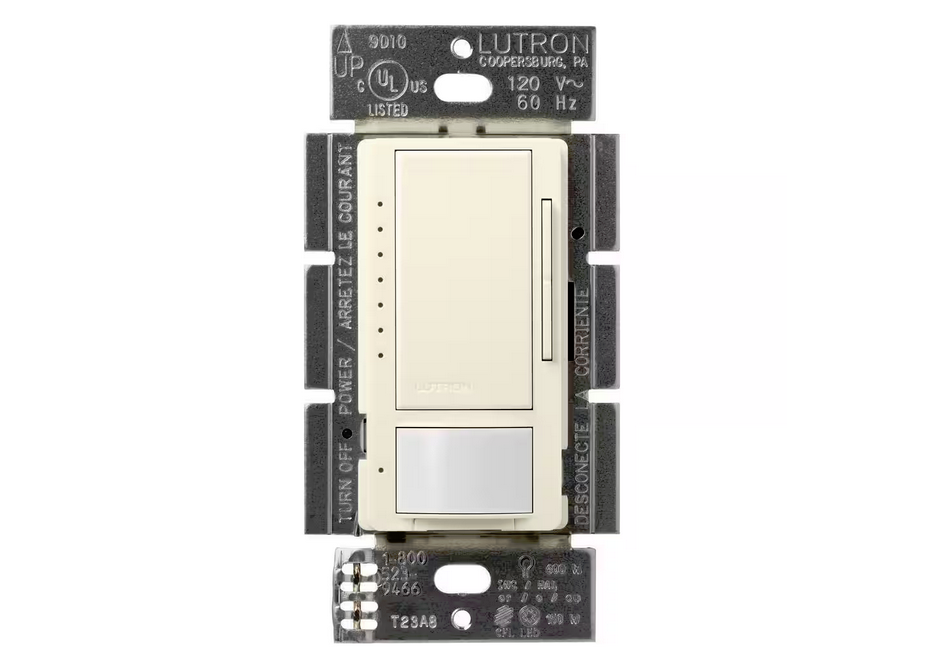 Maestro LED+ Motion Sensor/Dimmer Switch, 150W LED, Single Pole/Multi-Location, Biscuit (MSCL-OP153M-BI)