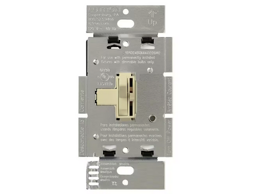 Toggler Dimmer Switch with Night Light, 1000-Watt, Single-Pole, Ivory (AY-10PNL-IV)