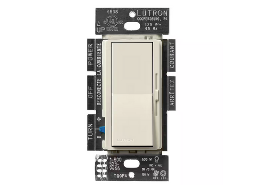 Diva LED+ Dimmer Switch for Dimmable LED and Incandescent Bulbs, 150-Watt/Single-Pole or 3-Way, Pumice (DVSCCL-153P-PM) - 91009229172