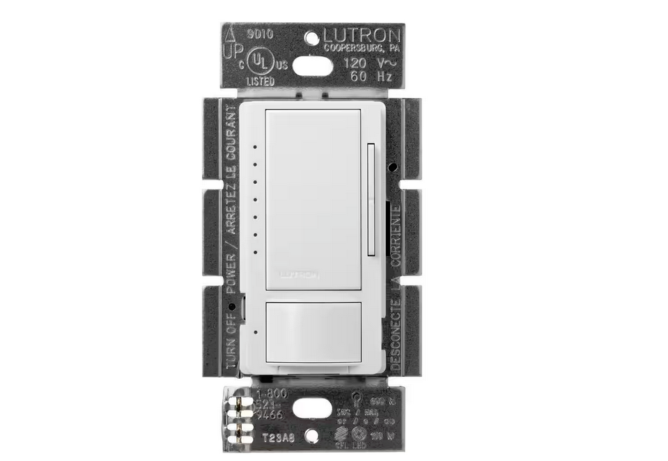 Maestro LED+ Motion Sensor/Dimmer Switch, 150W LED, Single Pole/Multi-Location, Snow (MSCL-OP153M-SW)