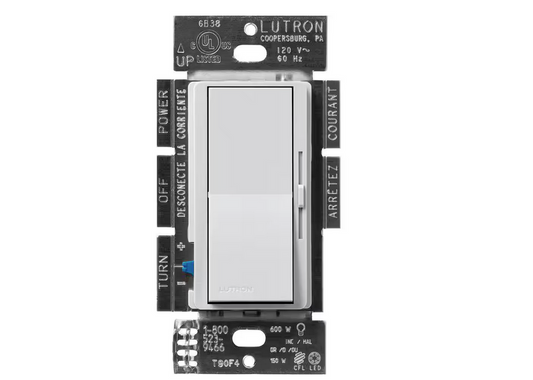 Diva LED+ Dimmer Switch for Dimmable LED and Incandescent Bulbs, 150-Watt/Single-Pole or 3-Way, Mist (DVSCCL-153P-MI) - 91009229336