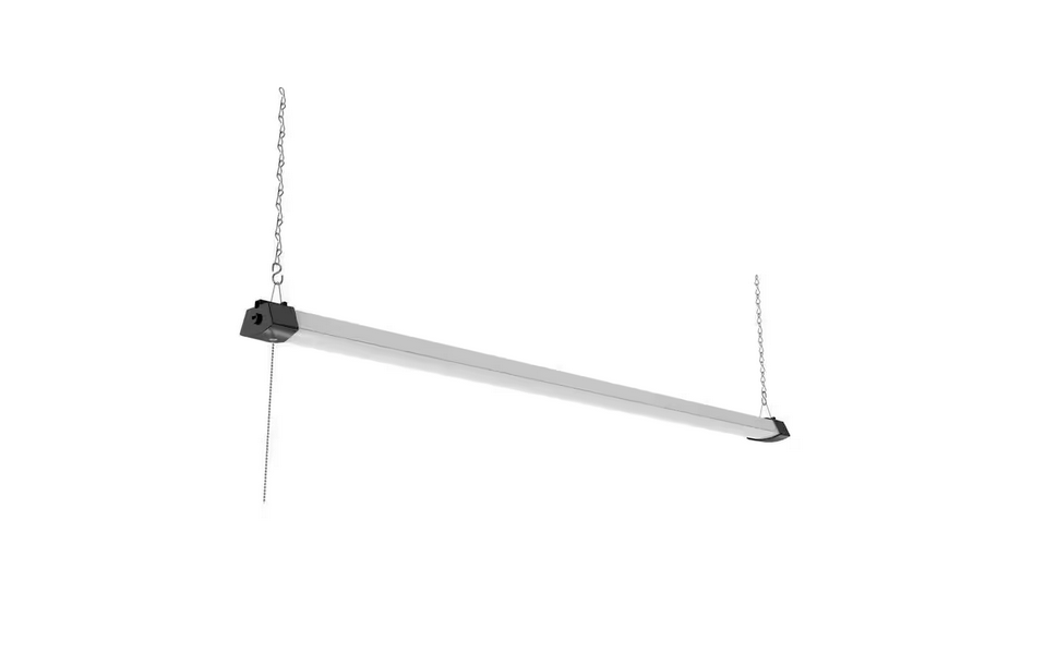 4 ft. 40-Watt Black Integrated LED Shop Light with Pull Chain, Selectable Color 3000K 4000K 5000K, 4000 Lumens - 91009823493