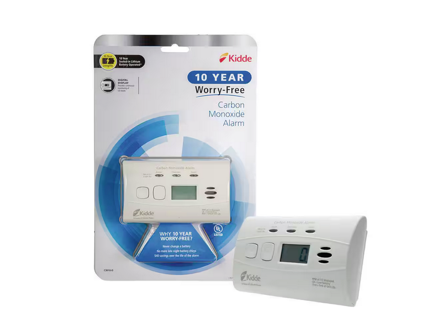 10 Year Worry-Free Sealed-In Lithium Battery Carbon Monoxide Detector with Digital Display - 9151533