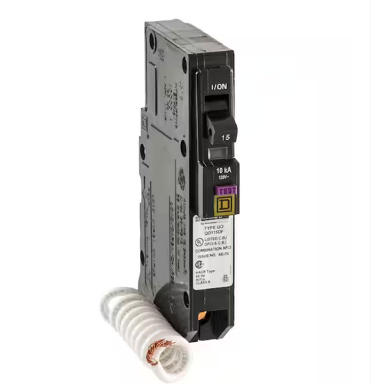 QO 15 Amp Single-Pole Dual Function (CAFCI and GFCI) Circuit Breaker (9-pack) - 91005370680