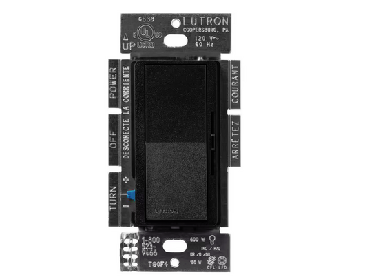 Diva LED+ Dimmer Switch for Dimmable LED Bulbs, 150-Watt/Single-Pole or 3-Way, Midnight (DVSCCL-153P-MN)