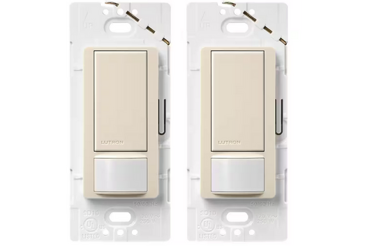 Maestro Motion Sensor Switch, 2 Amp/Single-Pole, Light Almond (MS-O2S-2PK-LA) (2-Pack)