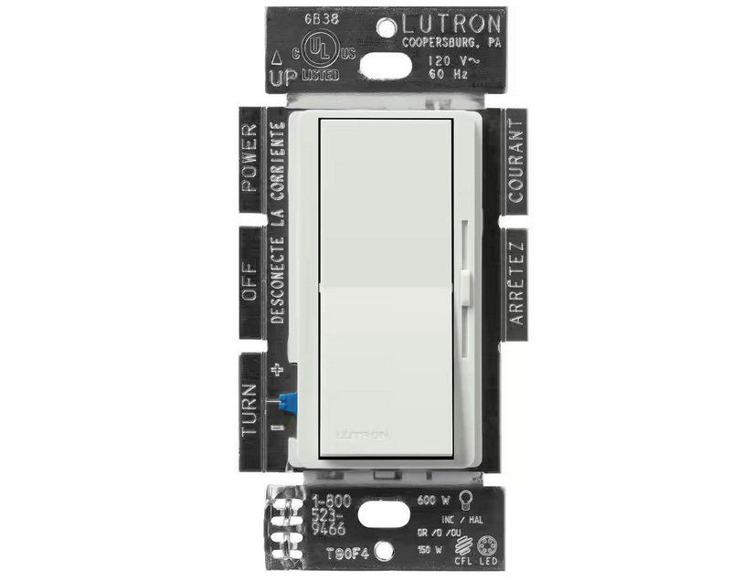 Diva LED+ Dimmer Switch for Dimmable LED Bulbs, 150-Watt/Single-Pole or 3-Way, Lunar Gray (DVSCCL-153P-LG) - 91009229287