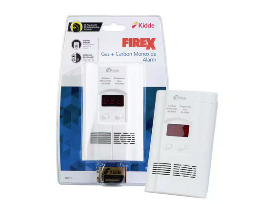 Firex Plug-in Carbon Monoxide, Propane, Natural and Explosive Gas Detector, 9-Volt Battery Backup & Digital Display - 9791898